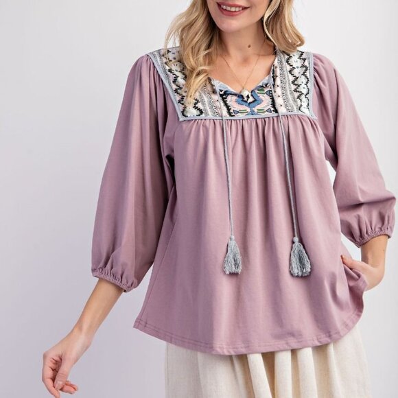 33. EASEL LOOSE FIT COTTON TOP - Picture 2 of 5